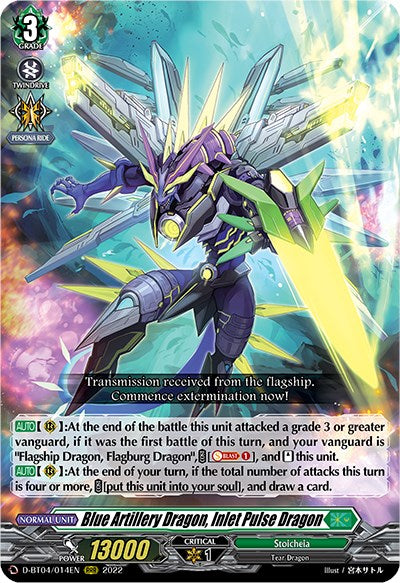 Blue Artillery Dragon, Inlet Pulse Dragon (D-BT04/014EN) [Awakening of Chakrabarthi]