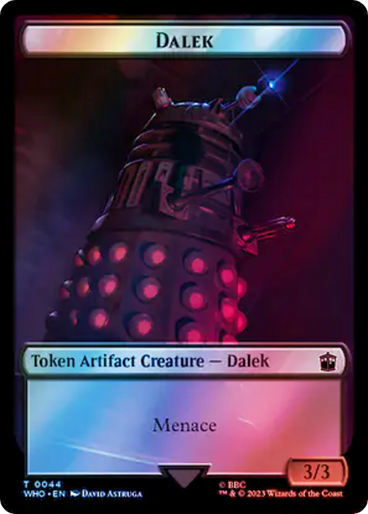 Dalek // Cyberman Double-Sided Token (Surge Foil) [Doctor Who Tokens]