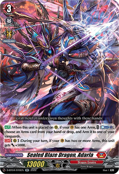 Sealed Blaze Dragon, Adarla (D-BT04/016EN) [Awakening of Chakrabarthi]