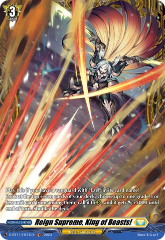 Reign Supreme, King of Beasts! (D-BT11/FR31EN) [Clash of the Heroes]