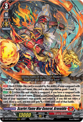 Scarlet Flame War General, Bravaldin (D-BT12/001EN) [Evenfall Onslaught]