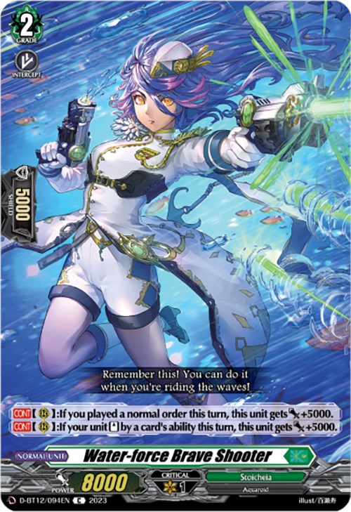 Water-force Brave Shooter (D-BT12/094EN) [Evenfall Onslaught]