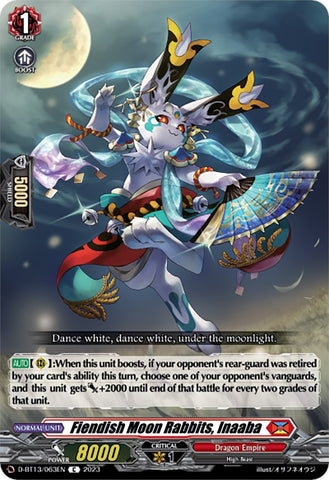 Fiendish Moon Rabbits, Inaaba (D-BT13/063EN) [Flight of Chakrabarthi]