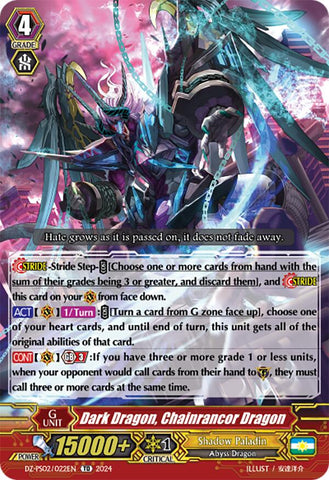 Dark Dragon, Chainrancor Dragon (DZ-PS02/022EN) [DZ-PS02: Premium Deckset “Revenger”]