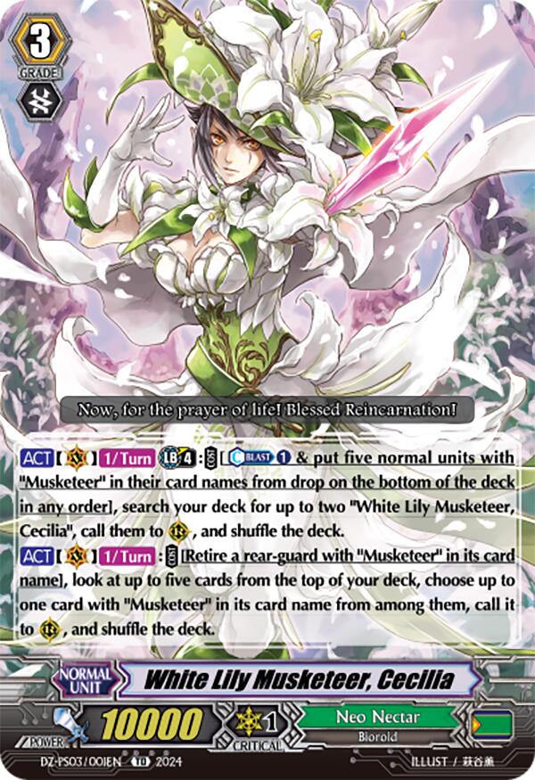 White Lily Musketeer, Cecilia (DZ-PS03/001EN) [Trial Deck 3: Golden Mechanical Soldier]