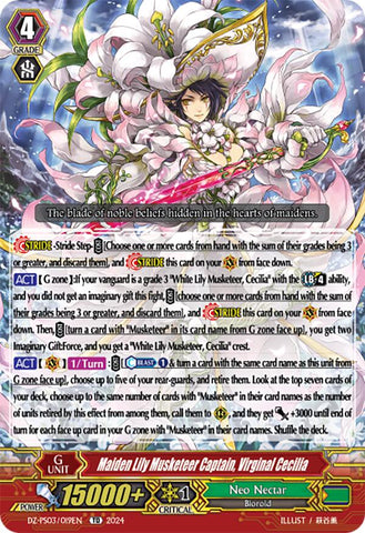 Maiden Lily Musketeer Captain, Virginal Cecilia (DZ-PS03/019EN) [Trial Deck 3: Golden Mechanical Soldier]