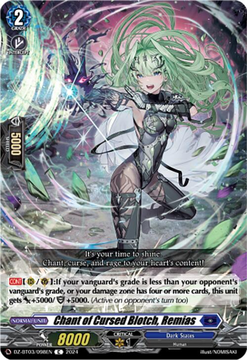 Chant of Cursed Blotch, Remias (DZ-BT03/098EN) [Dimensional Transcendence]