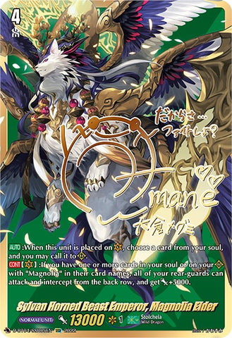 Sylvan Horned Beast Emperor, Magnolia Elder (D-BT04/SSR05EN) [Awakening of Chakrabarthi]