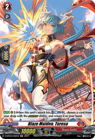 Blaze Maiden, Toresa (D-BT03/H02EN) [Advance of Intertwined Stars]