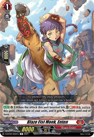 Blaze Fist Monk, Enten (D-BT02/062EN) [A Brush with the Legends]