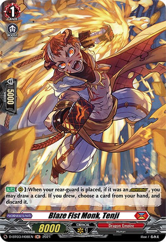 Blaze Fist Monk, Tenji (D-BT03/H08EN) [Advance of Intertwined Stars]