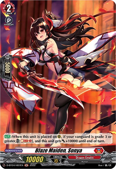 Blaze Maiden, Sonya (D-BT04/H07EN) [Awakening of Chakrabarthi]