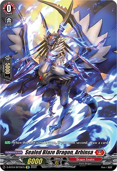 Sealed Blaze Dragon, Arhinsa (D-BT04/SP39EN) [Awakening of Chakrabarthi]