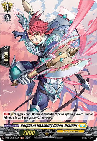 Knight of Heavenly Omen, Grandir (D-BT04/H39EN) [Awakening of Chakrabarthi]